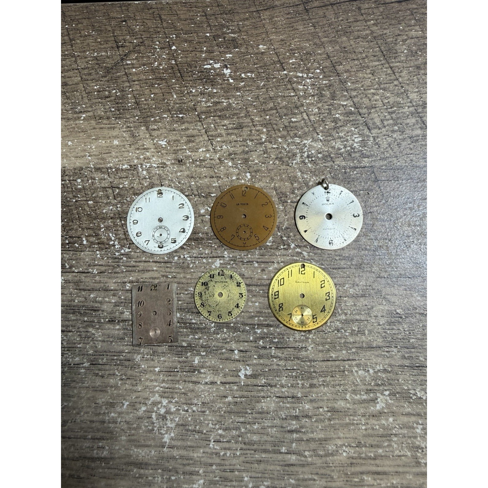 Vintage Watch Dial Parts Lot Rolex Waltham Latosca Swiss Mixed Faces Repair